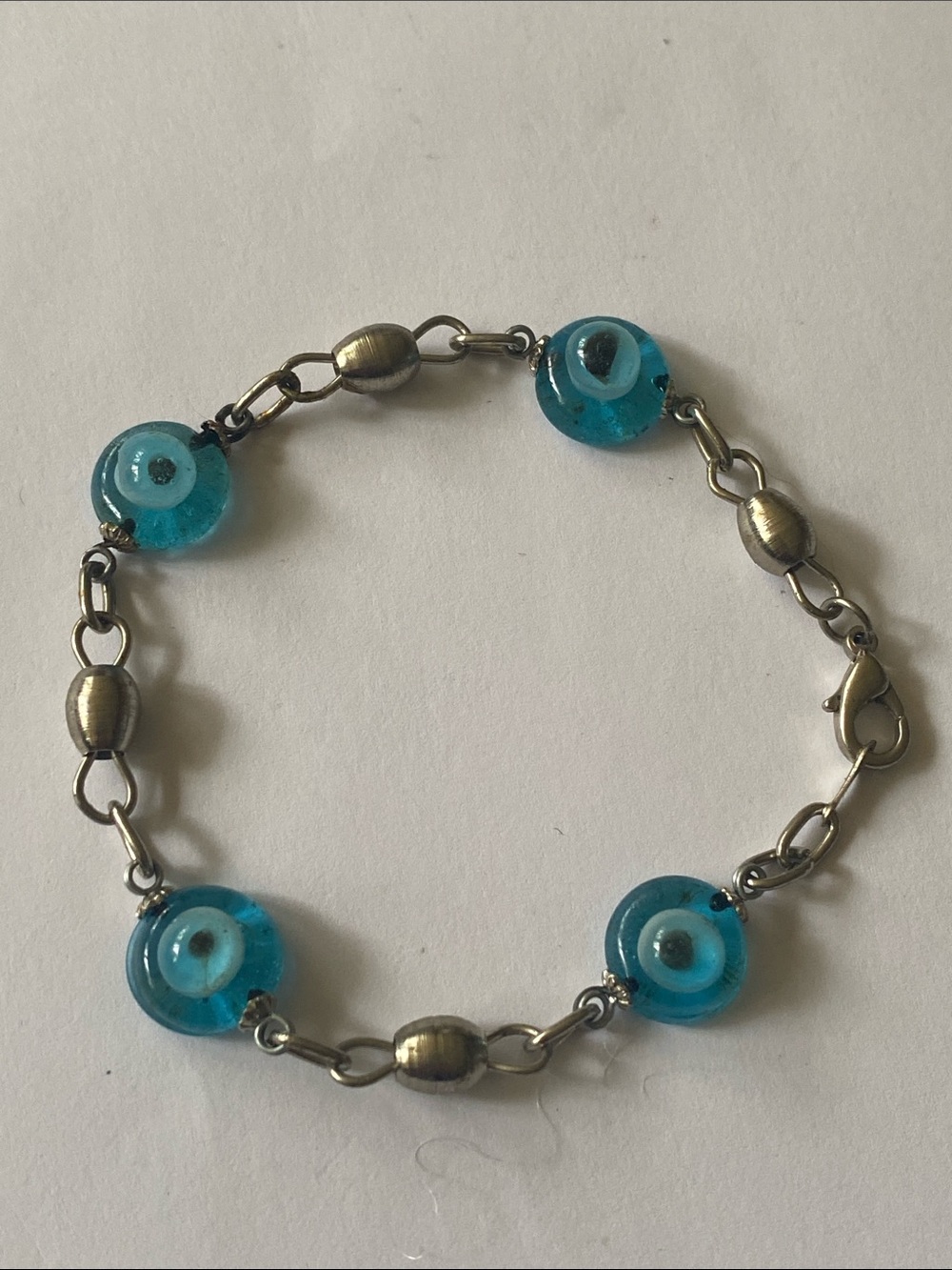 Blue Glass Bead evil eye 🧿 Chain Bracelet — Women Jewelry
